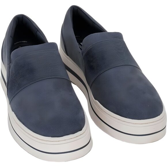 Clarks Audreigh Eve Dark Blue Slip-On Platform Sneaker Women's US 10M - Picture 1 of 6